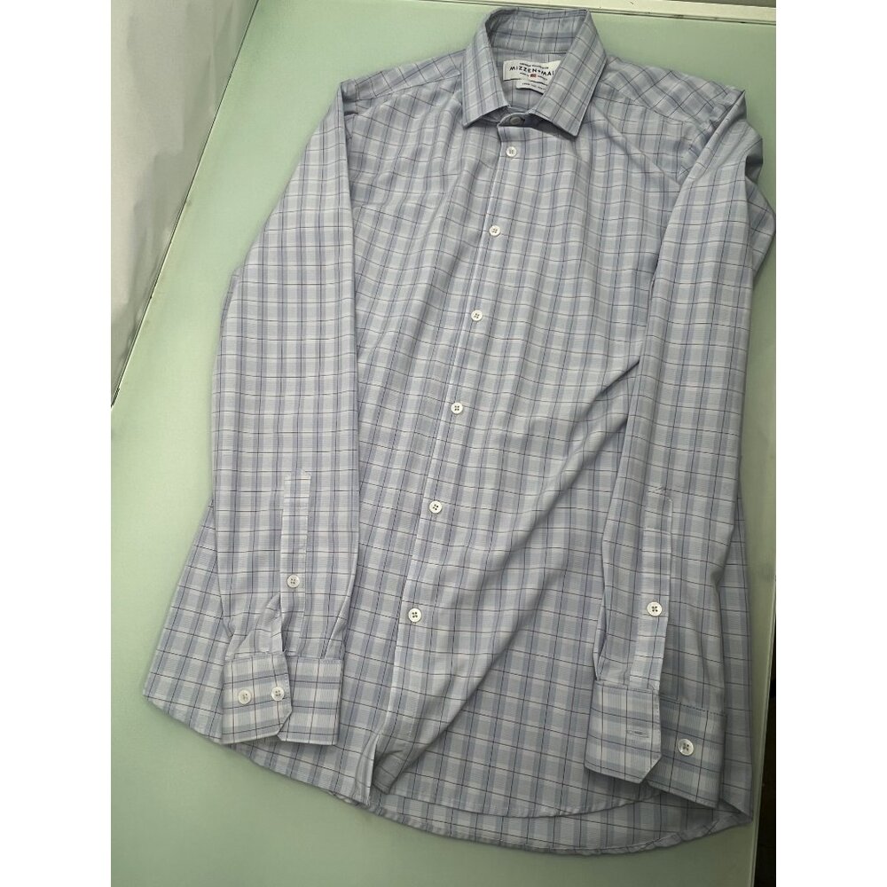 Mizzen + Main Performance Shirt Mens Large Tall Trim Fit LT Non Iron Stretch - Picture 1 of 8